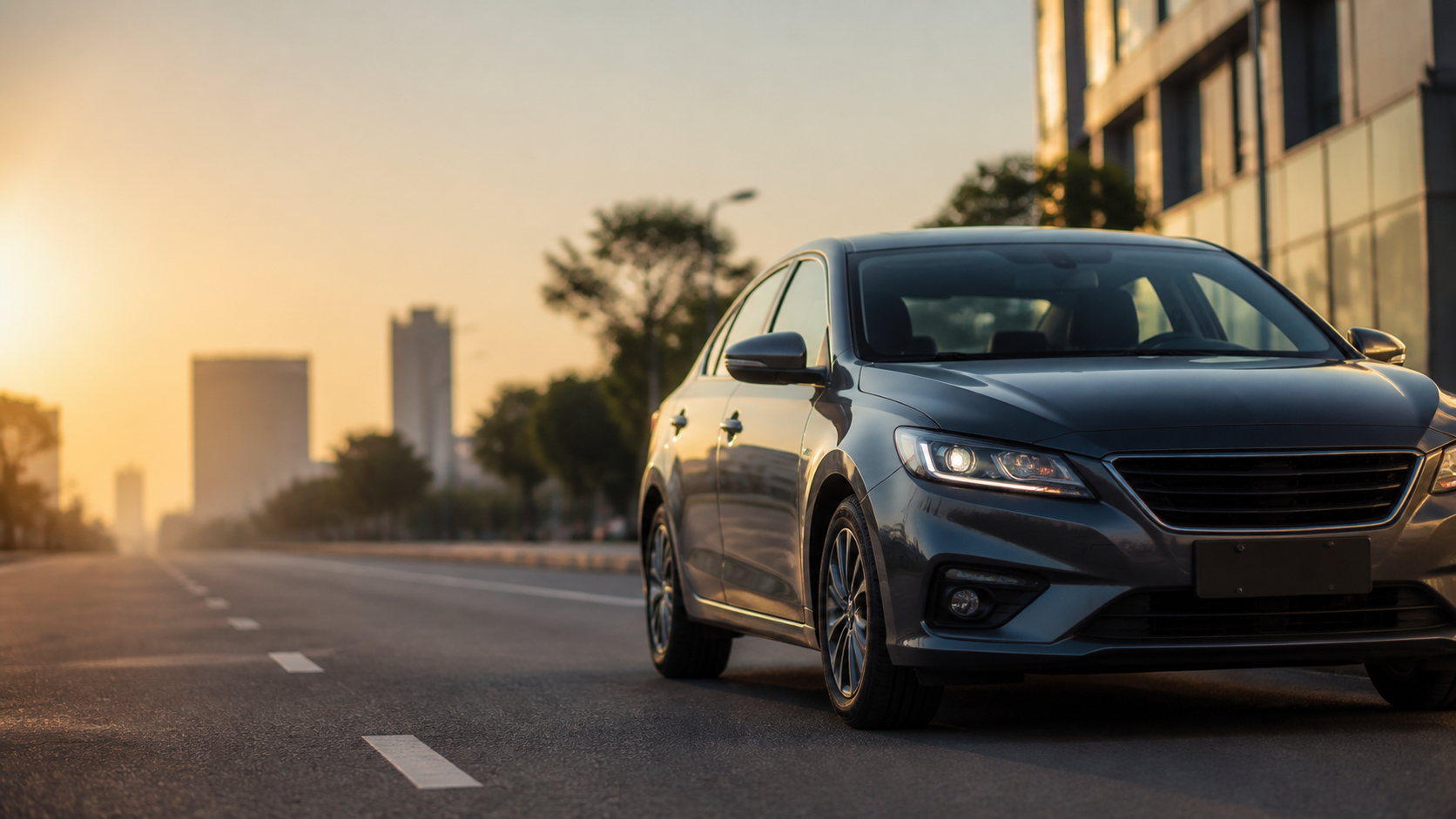 Автомобиль на городской дороге
